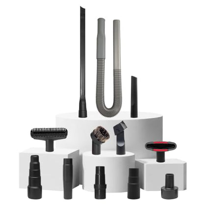 Upgraded Dryer Lint Vent Cleaner Kit & Vacuum Attachments Brushes Compatible with Shop Vacs 2-1/4'' 1-7/8'' 1-3/8'' 1-1/4 Inch- Flexible Vacuum Crevice Attachment Tool for Shop Vac Accessories