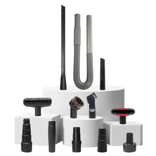 Upgraded Dryer Lint Vent Cleaner Kit & Vacuum Attachments Brushes Compatible with Shop Vacs 2-1/4'' 1-7/8'' 1-3/8'' 1-1/4 Inch- Flexible Vacuum Crevice Attachment Tool for Shop Vac Accessories