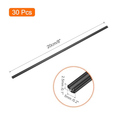 MECCANIXITY 30pcs 8 Inch Plastic Welding Rods PP Welding Strips Welder Rods for Car Bumper, Kayak Repair, Plastic Welder, Black - color: Black, size: 8 Inch