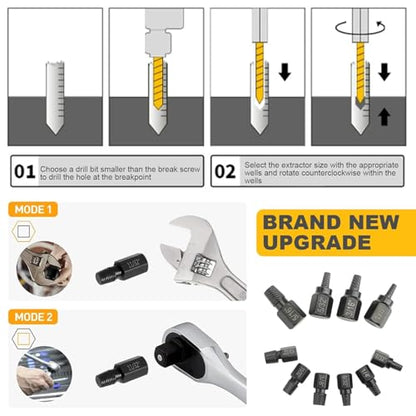 26pcs Screw Extractor Set, 2025 Upgraded Broken Head Bolt Screw Cap Extractor Broken Head Screw Hexagon Socket Bolt Removal Tool, Damaged Bolt and Screw Extractor Set