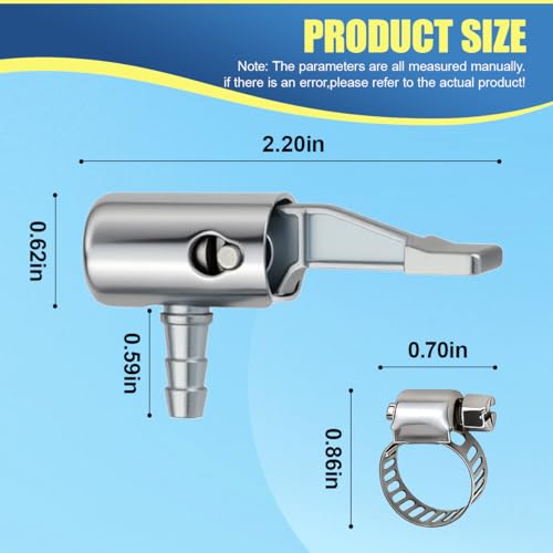 1/4" Lock On All Metal Air Chuck, Portable Tire Inflator Nozzle Adapter with Barb Connector, Mini Air Compressor Hose End with Adjustable Clamp for Hose Repair (4PCS) - size: 4PCS
