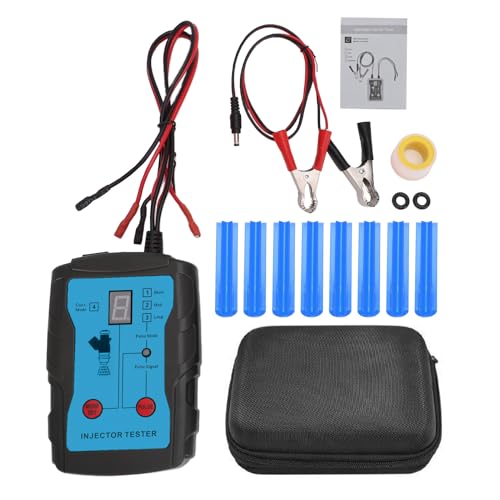Drfeify Automotive Injector Cleaner Kit ABS Fuel Injection Tester Cleaning Tool 8 Adapters 4 Pulse Modes Dual Injector Testing for Gasoline Engine Mechanics and Garage Use