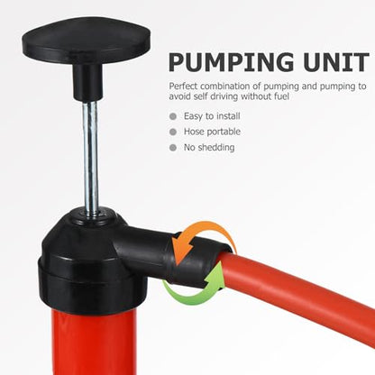 Manual Oil Transfer Pump Multi-function Siphon Hose Kit for Automotive Fuel and Oil Extraction with High Flow, Portable Hand Pump for Cars, Trucks, and Motorcycles