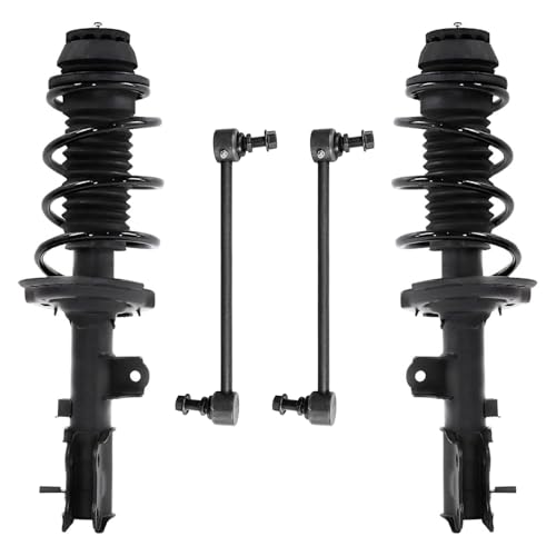Detroit Axle - Front Struts Sway Bars for 2012-2017 Hyundai Accent Kia Rio | 2013 2014 2015 2016, 2 Struts w/Coil Springs 2 Sway Bar Links Replacement Suspension Shock - size: 4QS47425/Sway Kit
