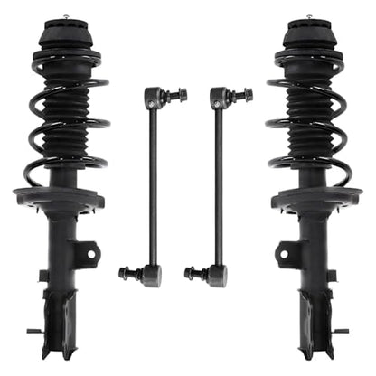 Detroit Axle - Front Struts Sway Bars for 2012-2017 Hyundai Accent Kia Rio | 2013 2014 2015 2016, 2 Struts w/Coil Springs 2 Sway Bar Links Replacement Suspension Shock - size: 4QS47425/Sway Kit