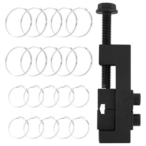 Axle Boot Clamp Tool, with 20 PCS 304 Stainless Steel Single Ear Hose Clamp, Drive Shaft CV Axle Boot Clamp Removal and Installation Tool (10pcs Small+ 10pcs Large)
