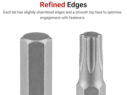 TEKTON Long Hex and Torx Bit Socket Set, 31-Piece | SHB90303 - size: 31-Piece (5/64-5/16 in., 2-8 mm, T6-T30)