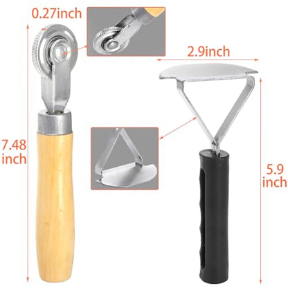 WUWEOT Flat Tire Repair Patch Tools, 42mm 55mm Low High Two Speed Tungsten Steel Buffing Wheels with Repair Patch Tyre Roller Tool and Tire Inner Liner Scraper for Car Truck Tube Motorcycle Bike