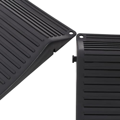 Tire Saver Ramps for Flat Spot and Flat Tire Prevention, 4-Pack Car Wheel Chocks Car Tire Ramps with Anti-Slip Interlocking Pads for Long-Term Vehicle Storage, Fits Cars, RVs and Trucks, Black