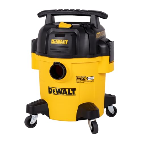 DEWALT STEALTHSONIC 5 Gallon Ultra Quiet Wet Dry Shop Vac DXV05P-QT | 4 Peak HP Powerful Suction, Quiet Operation, Long-Lasting Performance, Complete Accessory Kit for Garage, Workshop, Jobsite - size: 5 Gallon