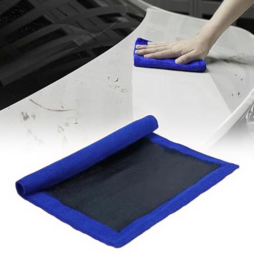 Clay Bar Towel for Car Detailing - Fine Grade Synthetic Microfiber Cloth | Black Line Clay Towel - for Interior Carpet Glass Paint Wheel Engine Home Garage Workshop Marine RV Motorcycle