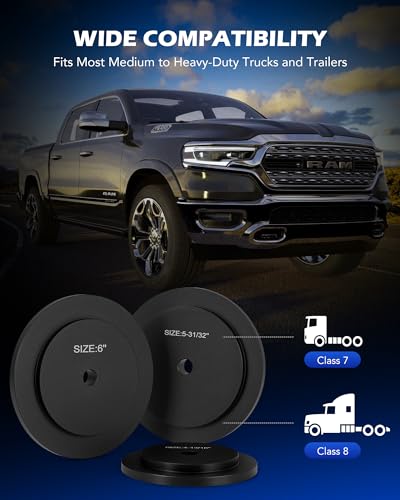 OMT Truck Hub Seal Installer Kit Compatible with Class 7 8 Trucks | 9pc Bearing Race and Seal Driver Set with Large Race and Seal Drivers for Truck Hub Seal Installation, Black - size: 4-13/16 to 6-5/16 in.