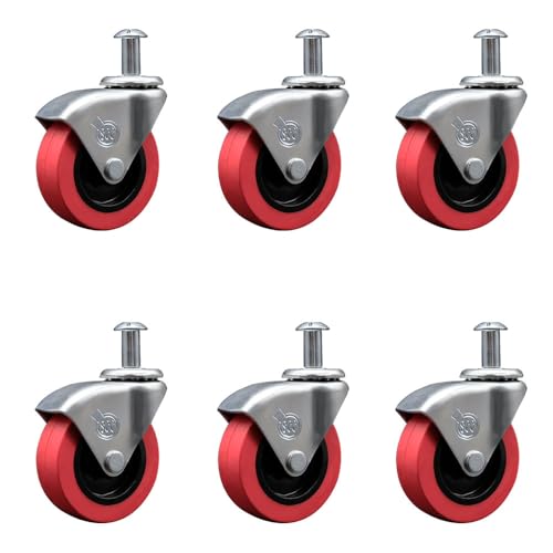 Polyurethane Swivel 6 Pack 2.5" Low Profile Swivel Caster Wheel for Creeper Service Cart - Service Caster Brand - color: 6 Swivel - No Brakes - 5/16" Stem, size: 2.5" Polyurethane Wheel