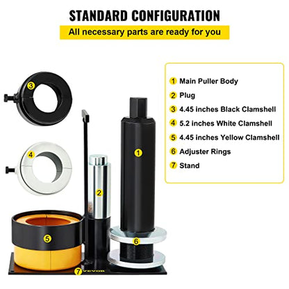 VEVOR Carrier & Pinion Bearing Puller, Compatible with Dana 30,40,50,60,70, 80, Ford 10.25" Bearings, Pinion Puller Tool with 3 Clamshells, 45# Steel Clamshell Bearing Puller for Auto Repair - style: 2-Piece Bearing