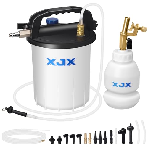 XJX 3L Vacuum Brake Bleeder Kit,Pneumatic Brake Fluid Bleeder Kit,Air Pressure Brake Bleeder Extractor Vacuum Pump Kit with 1L Refilling Bottle and Adapters-06
