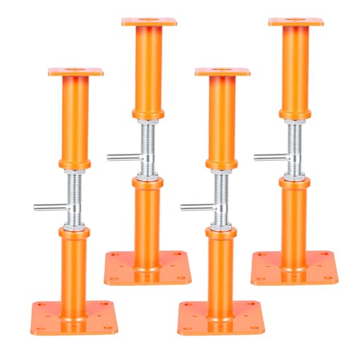 4PCS House Jacks for Leveling Crawlspace 17''-31''Adjustable Floor Support | for Stabilizing Stairs, Decks, Crawlspaces, Uneven Floors,10000 lbs Load Capacity Orange - size: 17''-31''