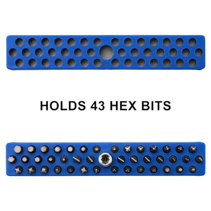 Mayouko 6PCS 1/4" Magnetic Hex Bit Holder Rack Organizer, 258 Holes, 1/4-Inch Drill Bit Holder, 6 Racks, Magnetic Bit Holder with Magnet Base for Screwdriver Bits - color: Red-2packs,blue-2packs,orange,green