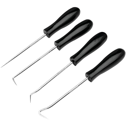 Performance Tool 1103 4-Piece Hook & Pick Set - Mark Metal or Plastic, Separate Wiring, Remove Fuses, Pick Up Small Parts and Washers - size: 1 Count (Pack of 1)