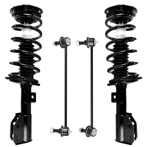 Detroit Axle - 4pc Front Struts Sway Bars for 2010-2017 Chevrolet Equinox | 2011 2012 2013 2014 2015 2016, 2 Ready Struts & Coil Springs, 2 Sway Bar Links Replacement Ready Struts Shocks Assembly - size: 4QS47450/ sway kit
