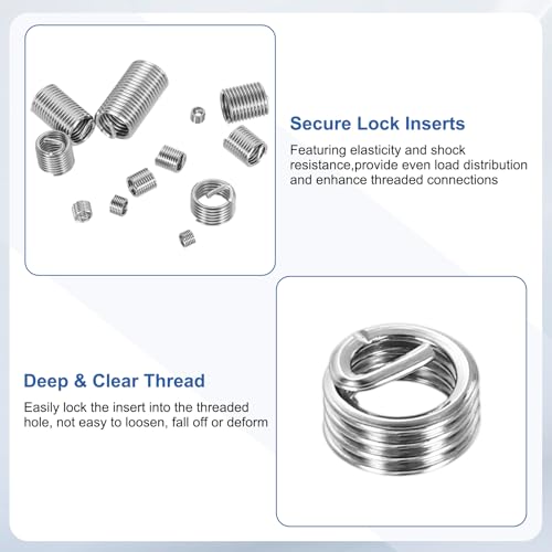 PATIKIL Wire Thread Inserts M4x0.7 Metric 1D 4mm, 20Pcs 304 Stainless Steel Helical Coiled Wire Screw Threaded Sleeve Sheath for Mechanical Equipment Automotive Repairs - size: M4x0.7, 4mm