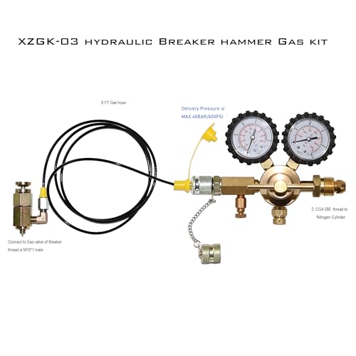 XZT GK-03 Hydraulic Nitrogen Gas Charging and Pressure Test Kit for JCB Hydraulic Breaker Hammer