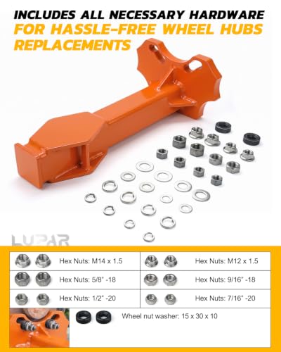 Wheel Bearing Hub Removal Tools Kit for 5, 6 and 8 Lug Bolt-On Hubs | Hub Buster Puller for Seized Wheel Bearing Hub Assemblies, Automotive Axle Hub Removal Tool - color: Orange