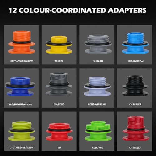 18-Piece Engine Oil Funnel Kit, 1.59QT/1.5L Automotive Oil Funnel Set with 12 Adapters, Elbow Fitting, Arrow Screen and Magnetic Storage Hooks Tray, Compatible with GM, Ford, BMW, Audi, Land Rover Etc - size: 18 PCS - Elite Oil Kit with Magnetic Tray