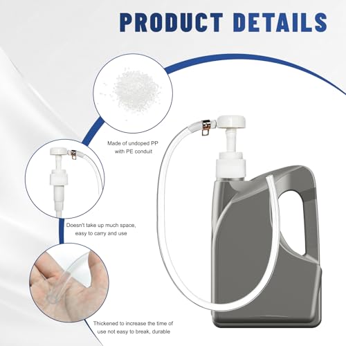 Fluid Pump for Quart Bottles, Transmission & Differential Fluid Hand Pumps with 4cc Per Stroke, Lower Unit Gear Oil Transfer Pump Manual Tool with Flexible Hose, Car Accessories