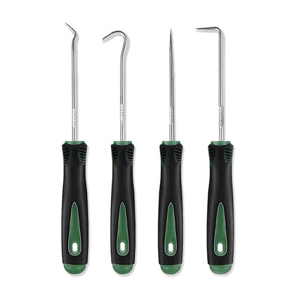 4pcs Pick And Hook Set with Non-Slip Handle Oil Seal Screwdriver to Remove Small Fuses, Wire Plugs And O Rings (Green) - color: Green