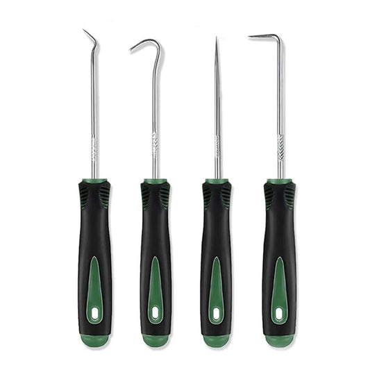 4 Pcs Pick and Hook Set Precision Automotive Mechanic Picks Tools Set for Car Oil Seal Hooks Puller Remover Tools (Green) - color: Green