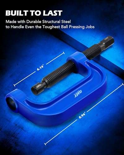 Orion Motor Tech Ball Joint Press Kit, Heavy Duty Ball Joint Removal Tool Kit with 4x4 Adapters, for Most 2WD and 4WD Cars and Light Trucks - color: blue C-frame