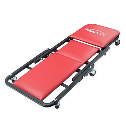 WINTOOLS 41" Foldable Heavy Duty Z Creeper Seat Rolling Chair Mechanics Garage 2 in 1 Work Bench