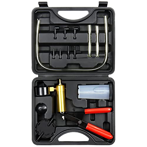JoyFans 2 in 1 Hand Vacuum Pump Brake Bleeder Kit, One-Man Brake Clutch Fluid Power Steering Fluid Bleeding System Tester Tool for Automotive Motorcycle Car & Kitchen Food Canning Use (Black) - color: Black
