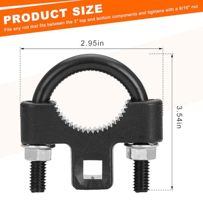 Inner Tie Rod Removal Tool, 3/8 Inch Inner Tie Rod U-Wrench Low Profile Tool with Non-Slip Teeth, Tie Rod End Remover for Car Chassis Rocker Removal and Installation