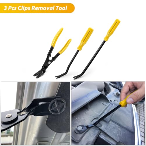 GOOACC 88Pcs Trim Removal Tool, Auto Push Pin Bumper Retainer Clip Set Fastener Terminal Remover Tool Adhesive Cable Clips Removal Kit Car Panel Radio Removal Auto Clip Pliers, Yellow - color: 88Pcs Clips Removal Kit Yellow