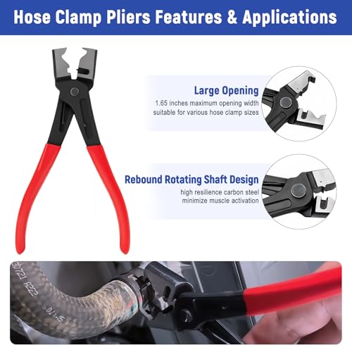 7 Pcs Electrical Disconnect Pliers, Electrical Connector Removal Tool | Connector Separator, Hose Clamp Pliers, Terminal Removal Tools, Work Gloves & Tool Bag - for Automotive Electrical Connector