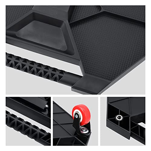DNA MOTORING TOOLS-00200 Automotive Rolling Tool Creeper with Lamp, 4 X 2 Swivel Casters, 30 lbs Load Capacity, Black