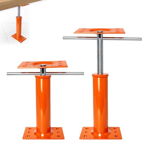 2 Pack House Jacks for Leveling, 10.8-16.5 in Height Adjustable, Steel | Screw Floor Jack Post for Temporary Support Stabilizing Stair, Decks, Crawlspaces Porches, Roof Beams, 11000lbs Load Capacity - size: 10.8-16.5 inch