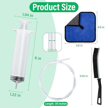 ecocstm Auto Sunroof Drain Cleaning Tool, 120 Inch Flexible Drain Brush, Sunroof Drain Cleaner with Pipe Cleaning Brush, Injector Hose and Crevice Brush, Cleaning Tool for Drains, Sewers, Windshields - size: 120 Inch sets