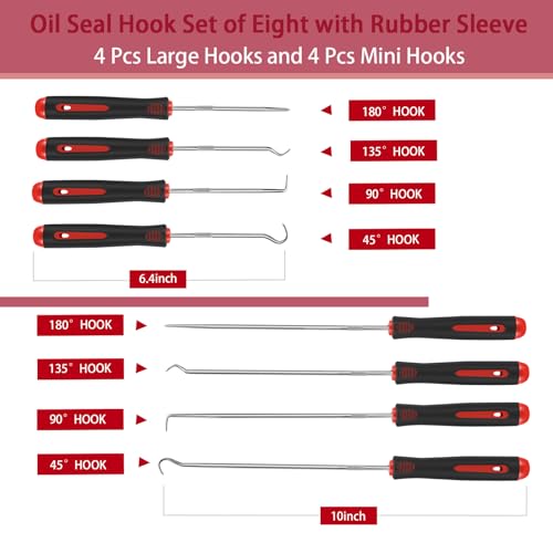 8 Pieces Pick Set, Pick Tool, Precision Automotive Hook Sleeve for Automotive Oil Seals, Automotive Tools, Lock Keys, Oil Seal O-Rings, Locksmith Sets, Pick, Remove Electronic Repair