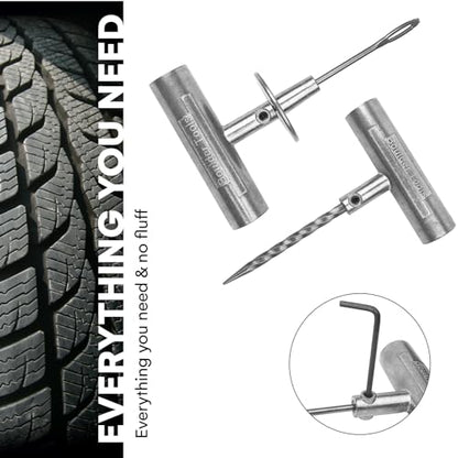 Boulder Tools Compact Tire Repair Kit with Molle Storage Pouch. Heavy Duty Universal Tire Plug Kit, Ideal for Motorcycle, ATV, Overlanding Gear, and Car Essentials - Reliable Roadside Tool Kit