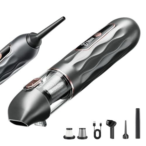 Handheld Vacuum Cordless, 4-in-1 Car Vacuum Portable Cordless with 19000PA Suction, Mini Vacuum for Car & Home, Type-C Rechargeable, Handheld Vacuums for Car Interior, Desk, Keyboard, Pet Hair