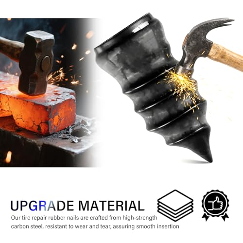 IHOTDER 100PCS Tire Repair Rubber Nail Kit,2026 New 3 Sizes Screw in Tire Plugs Set Includes Screwdriver,Fast Self-Service Tires Plug Kit Heavy Duty Professional for Truck/SUV Puncture - color: 3 Size/100PCS