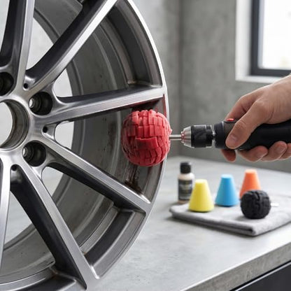 5PCS Polishing Cones, car Wheel Drill bit Sponge pad Set, car polishing Machine Set Compatible with Standard Household Electric Drill.