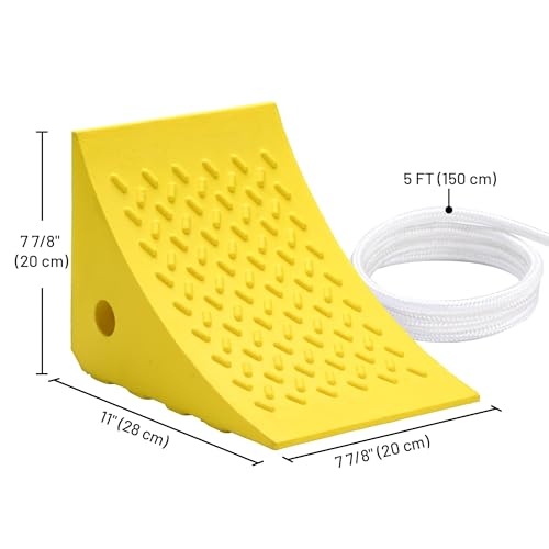 Yescom PU Wheel Chocks for Wheel Under 35" with 5ft Rope, 66,000 lbs Heavy | Duty Capacity, Lightweight Car Chocks for Off-road Car, Full-size Pickup, Heavy-duty Trucks - size: for Wheel under 35", 2Pack
