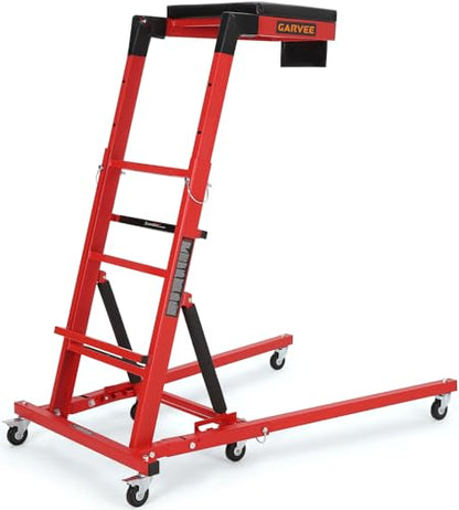 Garvee Top Side Creeper, 48 in-68 in Adjustable Height, 400 LBS Capacity, High Top Automotive Creeper with 6 Swivel Caster Wheels, Heavy Duty Foldable Creeper for Garage Shop, Red - color: Red