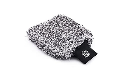 The Rag Company - The Cyclone Ultra Wash Mitt + Cyclone Ultra Wash Pad 6in x 8in Combo Pack - Microfiber Blend, Twist Loop Interior Liner Ideal for Foam, Soap + Bucket, & Rinseless Washing Methods
