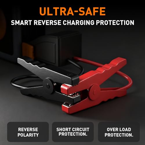 Jump Starter with Air Compressor, Portable Car Battery Jump Box with 150PSI Tire Inflator, 3000A Battery Booster for 8L Gas/6L Diesel Engines, 12000mAh Power Bank