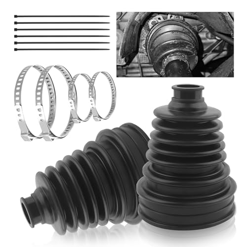 2PCS CV Boot Repair Kit with 4 Tie Rod Boots Clamp & 6 Cable Ties,Thickened CV Axle Boot Repair Kit for Protecting Drive Shafts,Professional Joint Boots Car Accessories