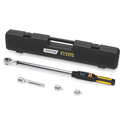 1/2 Drive Digital Torque Wrench with Adapters, 15-295 ft-lb (20-400 Nm), ±2% Accuracy, 72-Tooth Ratchet Head, Buzzer & LED Alerts, for Truck, SUV, Tires, Lug nuts & Wheels - size: 1/2" 400Nm